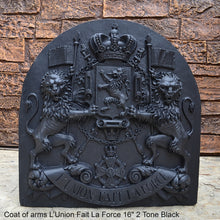 Load image into Gallery viewer, Coat of arms L’Union Fait La Force wall plaque relief statue sculpture 16" www.Neo-Mfg.com
