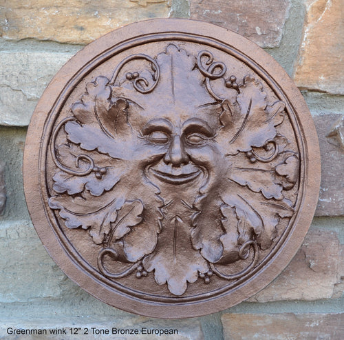 Nature Garden Greenman wink Sculpture Plaque 12