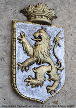 Load image into Gallery viewer, Decor Coat of Arms Rampant Lion Crown wall plaque sign 19&quot; Grand www.Neo-Mfg.com home garden decor art medieval

