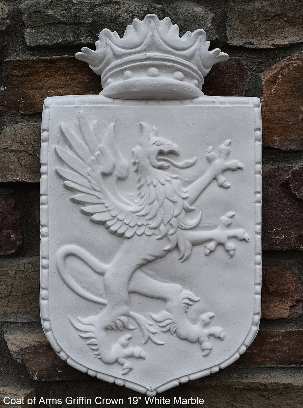 Decor Coat of Arms Griffin Crown wall plaque sign 19