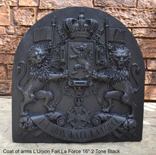 Load image into Gallery viewer, Coat of arms L’Union Fait La Force wall plaque relief statue sculpture 16" www.Neo-Mfg.com
