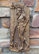 Load image into Gallery viewer, Roman Greek Hellenistic Sepulchral Warrior Stone Carving Sculpture Wall Frieze 5th cen BC 16&quot; tall www.Neo-Mfg.com
