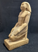Load image into Gallery viewer, Egyptian Kneeling Figure of Hor-wedja Artifact Carved Sculpture Statue Museum Reproduction
