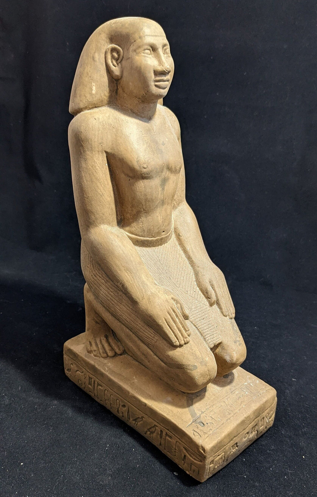 Egyptian Kneeling Figure of Hor-wedja Artifact Carved Sculpture Statue Museum Reproduction