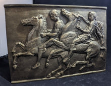Load image into Gallery viewer, Roman Greek Parthenon Horsemen riders frieze block Artifact Carved Sculpture Statue www.Neo-Mfg.com 14&quot;
