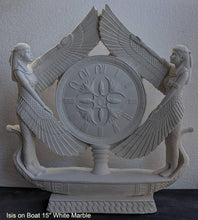 Load image into Gallery viewer, Egyptian Isis on long boat sculpture wall plaque relief 15&quot; www.NEO-MFG.com
