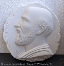 Load image into Gallery viewer, Roman Greek Socrates cameo bust plaque Sculptural wall relief plaque www.Neo-Mfg.com 7&quot;

