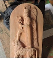 Load image into Gallery viewer, Babylonian Bass relief of Haldi sculpture wall plaque 12" www.NEO-MFG.com
