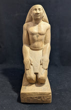 Load image into Gallery viewer, Egyptian Kneeling Figure of Hor-wedja Artifact Carved Sculpture Statue Museum Reproduction

