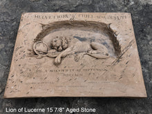 Load image into Gallery viewer, Lion of Lucerne wall plaque relief Sculpture Statue 15 7/8&quot; www.Neo-Mfg.com home decor Grand size

