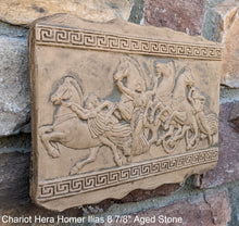 Load image into Gallery viewer, Roman Greek Chariot goddess Hera Homer Ilias sculptural Wall frieze plaque relief www.Neo-Mfg.com 8 7/8&quot;
