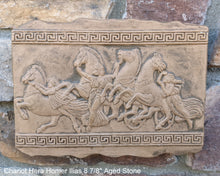 Load image into Gallery viewer, Roman Greek Chariot goddess Hera Homer Ilias sculptural Wall frieze plaque relief www.Neo-Mfg.com 8 7/8&quot;
