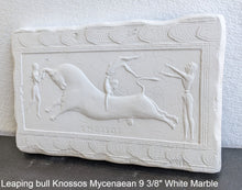 Load image into Gallery viewer, Roman Greek Leaping bull Knossos Mycenaean sculptural Wall frieze plaque relief www.Neo-Mfg.com 9 3/8&quot;
