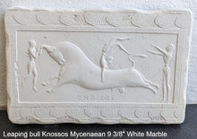 Load image into Gallery viewer, Roman Greek Leaping bull Knossos Mycenaean sculptural Wall frieze plaque relief www.Neo-Mfg.com 9 3/8&quot;
