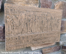 Load image into Gallery viewer, Egyptian Temple Fragment Sculptural wall relief plaque www.Neo-Mfg.com 15 7/8&quot; Museum reproduction
