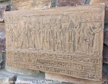 Load image into Gallery viewer, Egyptian Temple Fragment Sculptural wall relief plaque www.Neo-Mfg.com 15 7/8&quot; Museum reproduction
