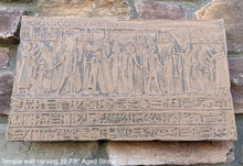 Load image into Gallery viewer, Egyptian Temple Fragment Sculptural wall relief plaque www.Neo-Mfg.com 15 7/8&quot; Museum reproduction
