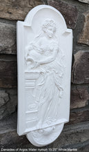 Load image into Gallery viewer, Roman Greek Carved nymph Fountain of Innocents Danaides of Argos Water Figure Sculptural Wall frieze plaque relief www.Neo-Mfg.com 15.125&quot;
