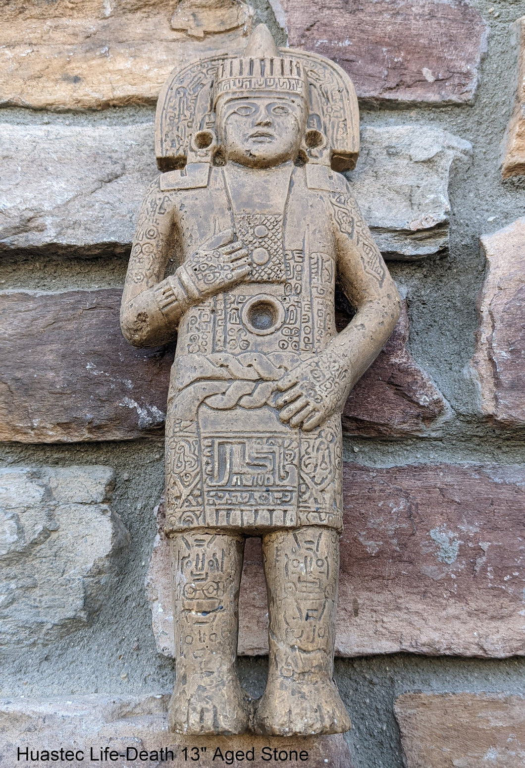History MAYAN AZTEC Huastec Life-Death Sculptural wall relief plaque 13