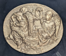 Load image into Gallery viewer, Cherub Angel 3 Graces wall sculpture plaque 18&quot; Neo-mfg
