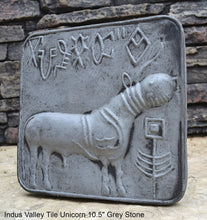 Load image into Gallery viewer, Indus Valley Cow metal plate tin sculpture wall plaque Mohenjo-Daro seal Pashupati www.NEO-MFG.com 10.5&quot;

