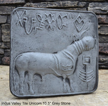 Load image into Gallery viewer, Indus Valley Cow metal plate tin sculpture wall plaque Mohenjo-Daro seal Pashupati www.NEO-MFG.com 10.5&quot;
