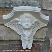 Load image into Gallery viewer, Angel winged child face baby corbel wall sconce shelf 8.5&quot; sculpture www.NEO-MFG.com
