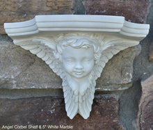 Load image into Gallery viewer, Angel winged child face baby corbel wall sconce shelf 8.5&quot; sculpture www.NEO-MFG.com

