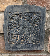 Load image into Gallery viewer, Aztec Mayan Jaguar Balam Cat sculpture Wall plaque carving 7" www.Neo-Mfg.com b15
