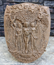 Load image into Gallery viewer, Wiccan Triple Goddess Maiden Mother Crone Wall Plaque Sculpture Pagan 14.5&quot; www.Neo-Mfg.com mythical
