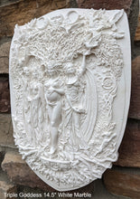 Load image into Gallery viewer, Wiccan Triple Goddess Maiden Mother Crone Wall Plaque Sculpture Pagan 14.5&quot; www.Neo-Mfg.com mythical

