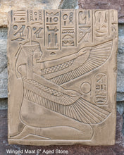 Load image into Gallery viewer, History Egyptian Goddess Winged Maat Sculptural wall relief www.Neo-Mfg.com 6&quot;
