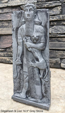 Load image into Gallery viewer, Assyrian Gilgamesh Hero Overpowering a Lion Artifact Carved Sculpture Statue Sculpture Statue 14.5&quot; www.Neo-Mfg.com Museum Replica L19
