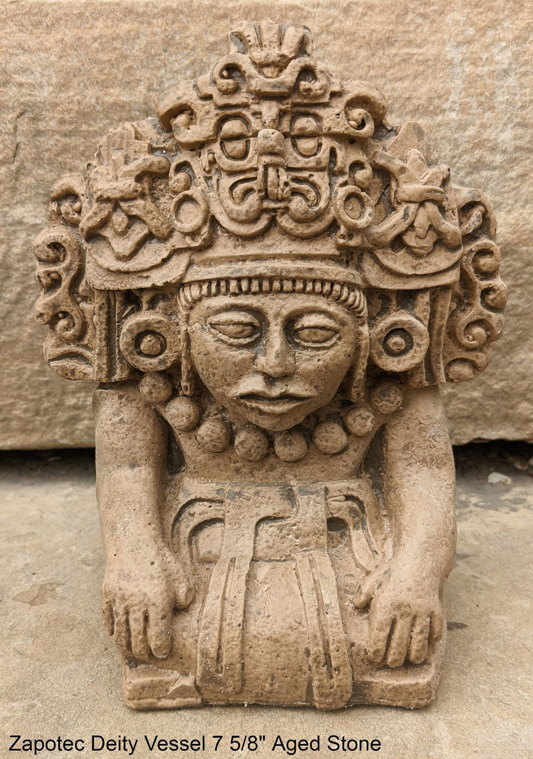 History Aztec Maya Mesoamerica Zapotec Deity Vessel Sculpture Statue www.Neo-Mfg.com 7 5/8