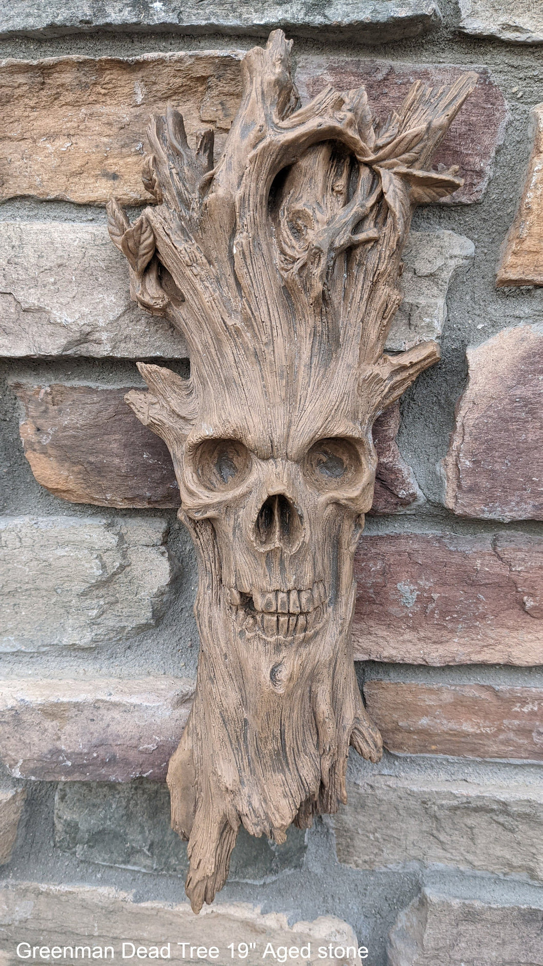 Greenman Whispering Wilhelm green man OLD Tree Sculptural wall relief carving plaque www.Neo-Mfg.com 19