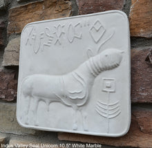 Load image into Gallery viewer, Indus Valley Cow metal plate tin sculpture wall plaque Mohenjo-Daro seal Pashupati www.NEO-MFG.com 10.5&quot;

