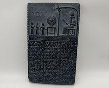 Load image into Gallery viewer, Babylonian Tablet of Shamash Sun god tablet Museum reproduction plaque www.NEO-MFG.com 11&quot;
