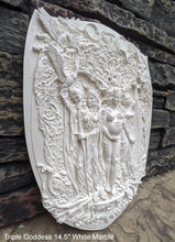 Load image into Gallery viewer, Wiccan Triple Goddess Maiden Mother Crone Wall Plaque Sculpture Pagan 14.5&quot; www.Neo-Mfg.com mythical
