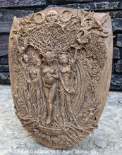 Load image into Gallery viewer, Wiccan Triple Goddess Maiden Mother Crone Wall Plaque Sculpture Pagan 14.5&quot; www.Neo-Mfg.com mythical
