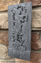 Load image into Gallery viewer, Aztec Mayan Temple foliated cross Center left K'inich Kan Bahlam II carving wall plaque www.Neo-Mfg.com home garden decor art 9" j14
