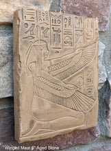 Load image into Gallery viewer, History Egyptian Goddess Winged Maat Sculptural wall relief www.Neo-Mfg.com 6&quot;
