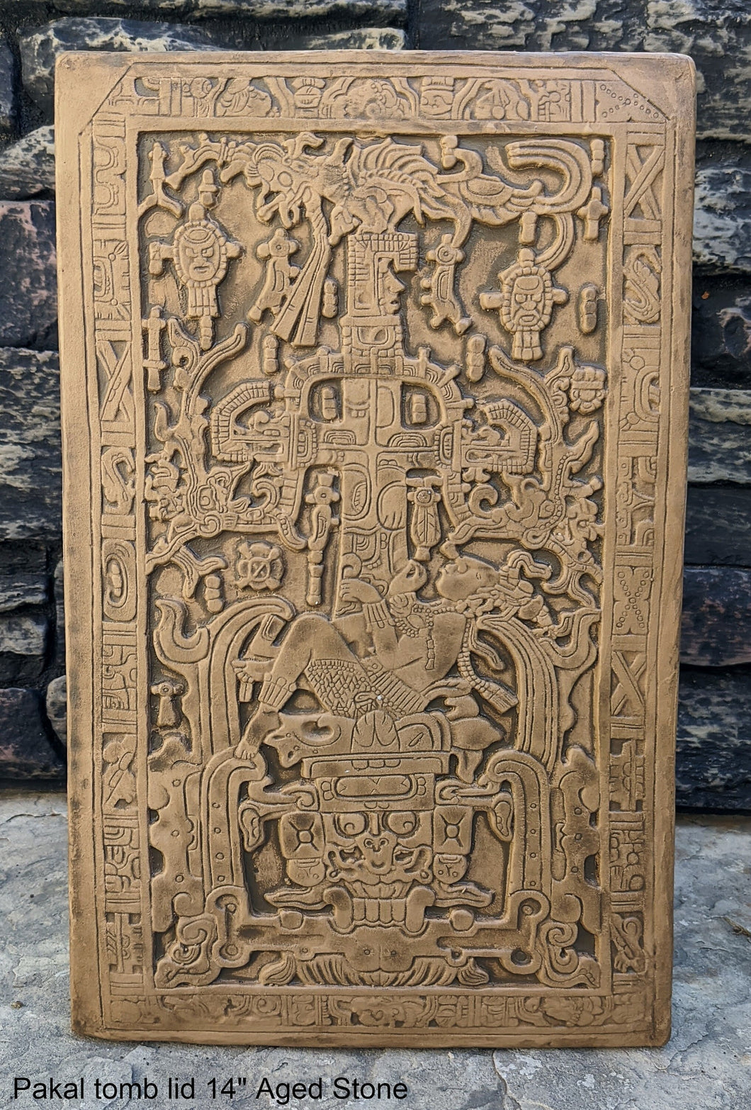 History Aztec Mayan sarcophagus of king K’inich Janaab’ Pakal wall plaque art 14