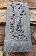 Load image into Gallery viewer, Aztec Mayan Temple foliated cross Center left K'inich Kan Bahlam II carving wall plaque www.Neo-Mfg.com home garden decor art 9" j14
