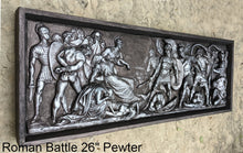 Load image into Gallery viewer, Greek Roman Sarcophagus Battle Scene Sculpture museum reproduction art 26&quot; www.Neo-Mfg.com home decor relief
