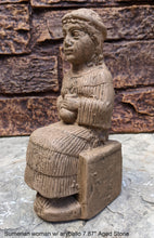 Load image into Gallery viewer, Sumerian Sculptural woman with aryballo www.Neo-Mfg.com 7.87" Museum reproduction
