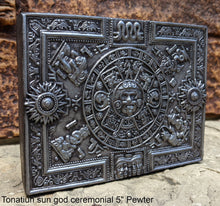 Load image into Gallery viewer, Aztec Mayan Tonatiuh sun god ceremonial relief sculpture wall plaque www.Neo-Mfg.com 5&quot;
