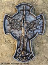 Load image into Gallery viewer, Historical religious Mythological St. Michael the Archangel wall angel 12" sculpture plaque Sculpture www.Neo-mfg.com a6
