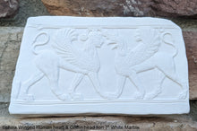 Load image into Gallery viewer, Roman Greek Sphinx Winged Human headed &amp; Griffin headed lion Sculptural wall relief plaque www.Neo-Mfg.com 7&quot; Museum reproduction k28
