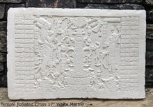 Load image into Gallery viewer, Aztec Mayan Temple Foliated Cross Tablet Sculpture 17" www.Neo-Mfg.com Plaque relief carving
