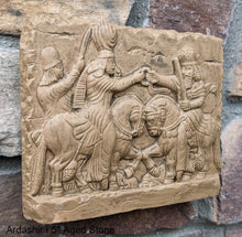 Load image into Gallery viewer, Assyrian Persian investitures of Ardashir I Artifact Carved Sculpture Statue 5&quot; ww.Neo-Mfg.com Home decor g5
